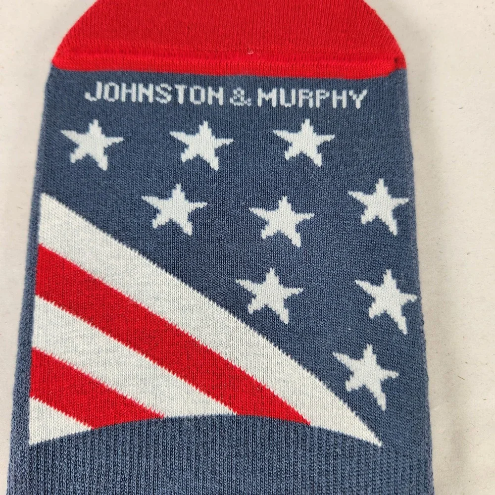 NWT Johnston & Murphy Mens American Flag No Show Liner Socks Blue Red White New